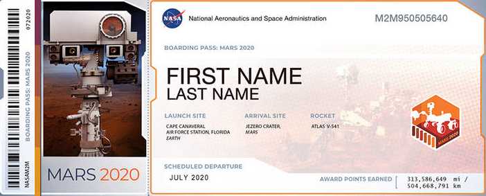 NASA boarding pass